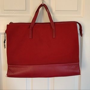 Tumi Red Ballistic Nylon Carryon Travel Briefcase